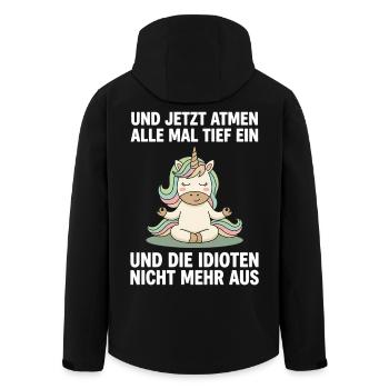Yoga Einhorn einmal einatmen und ausatmen Einhorn - Recycelte Männer Softshell-Jacke von Stanley/Stella - Schwarz - Hinten - AI Model Male 185 light (185cm)