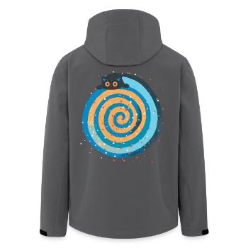 Chat galactique en spirale hypnotique - Veste softshell homme en polyester recyclé Stanley/Stella - noir - Dos - AI Model Male 185 light (185cm)