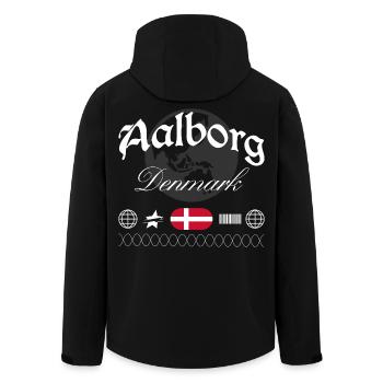 Souvenir de voyage Streetwear Aalborg Danemark - Veste softshell homme en polyester recyclé Stanley/Stella - noir - Dos - AI Model Male 185 light (185cm)