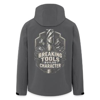 Opérateur de machine de découpe, fraiseuse CNC - Veste softshell homme en polyester recyclé Stanley/Stella - noir - Dos - AI Model Male 185 light (185cm)