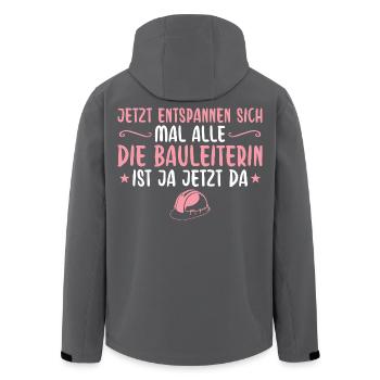 Alle Entspannen Die Bauleiterin ist da - Recycelte Männer Softshell-Jacke von Stanley/Stella - Schwarz - Hinten - AI Model Male 185 light (185cm)