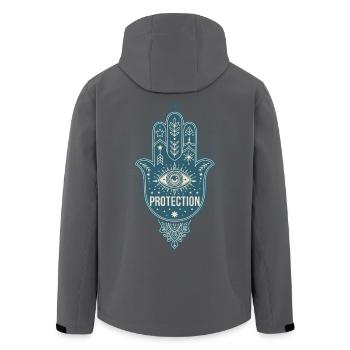 Spiritualité Protection des esprits Géométrie sacrée - Veste softshell homme en polyester recyclé Stanley/Stella - noir - Dos - AI Model Male 185 light (185cm)