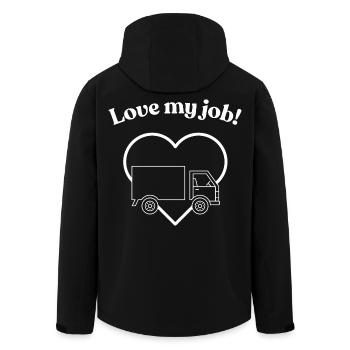 Love My Job - Conception de routiers et de transport - Veste softshell homme en polyester recyclé Stanley/Stella - noir - Dos - AI Model Male 185 light (185cm)