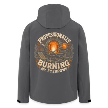 Souffleur de verre me brûlant les sourcils professionnellement - Veste softshell homme en polyester recyclé Stanley/Stella - noir - Dos - AI Model Male 185 light (185cm)