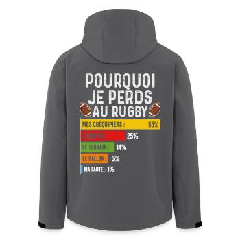 Rugby Cadeau humour personnalisé - Veste softshell homme en polyester recyclé Stanley/Stella - noir - Dos - AI Model Male 185 light (185cm)