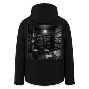 Wildlife Animal Crime Opossum Mystery Archive Retro - Men’s Recycled Softshell Jacket by Stanley/Stella - black - Back - AI Model Male 185 light (185cm)