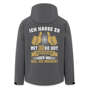 30. Geburtstag Mann Frau 30 Jahre  - Recycelte Männer Softshell-Jacke von Stanley/Stella - Schwarz - Hinten - AI Model Male 185 light (185cm)