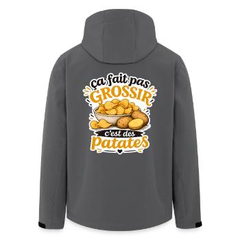 Ça fait pas grossir c'est des patates (Chips) - Veste softshell homme en polyester recyclé Stanley/Stella - noir - Dos - AI Model Male 185 light (185cm)