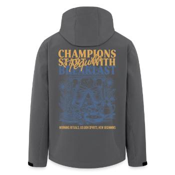 Les champions du petit-déjeuner commencent par le petit-déjeuner à la tequila - Veste softshell homme en polyester recyclé Stanley/Stella - noir - Dos - AI Model Male 185 light (185cm)