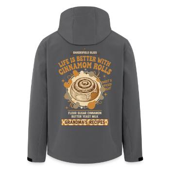 Breakfast Life Is Better With Cinnamom Rolls - Men’s Recycled Softshell Jacket by Stanley/Stella - black - Back - AI Model Male 185 light (185cm)
