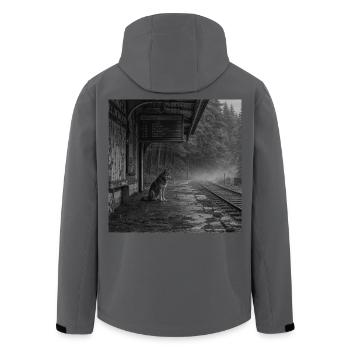 Loup Lieu Perdu Mystère Crime Animal Forêt Sombre - Veste softshell homme en polyester recyclé Stanley/Stella - noir - Dos - AI Model Male 185 light (185cm)