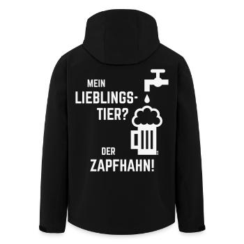 Mein Lieblingstier? Der Zapfhahn! (Bier / White) - Recycelte Männer Softshell-Jacke von Stanley/Stella - Schwarz - Hinten - AI Model Male 185 light (185cm)