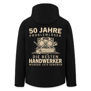50 Jahre Problemlöser Handwerker 1976 Geburtstag - Recycelte Männer Softshell-Jacke von Stanley/Stella - Schwarz - Hinten - AI Model Male 185 light (185cm)