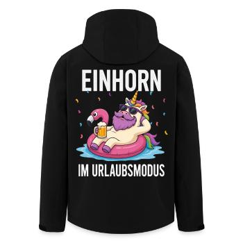 Lustiges Einhorn Urlaub Bier Party Urlaubsmodus - Recycelte Männer Softshell-Jacke von Stanley/Stella - Schwarz - Hinten - AI Model Male 185 light (185cm)