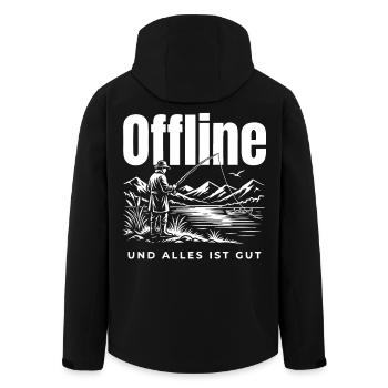 Offline Genuss - Recycelte Männer Softshell-Jacke von Stanley/Stella - Schwarz - Hinten - AI Model Male 185 light (185cm)