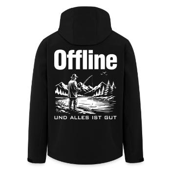 Offline am See - Recycelte Männer Softshell-Jacke von Stanley/Stella - Schwarz - Hinten - AI Model Male 185 light (185cm)