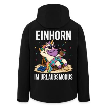 Einhorn Urlaubsmodus Männer Camping Fun Shirt  - Recycelte Männer Softshell-Jacke von Stanley/Stella - Schwarz - Hinten - AI Model Male 185 light (185cm)
