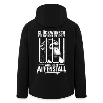 Schade das du gehst wir vermissen dich Jobwechsel - Recycelte Männer Softshell-Jacke von Stanley/Stella - Schwarz - Hinten - AI Model Male 185 light (185cm)