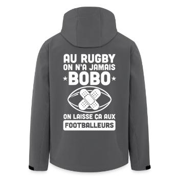 Rugby Cadeau humour personnalisé - Veste softshell homme en polyester recyclé Stanley/Stella - noir - Dos - AI Model Male 185 light (185cm)