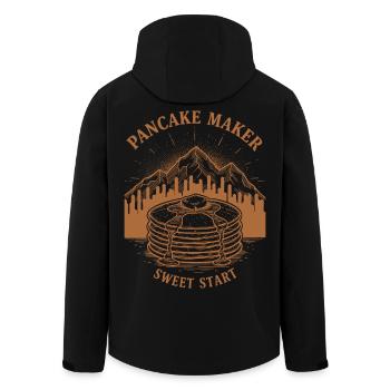 Petit-déjeuner Préparatrice de Crêpes Début Brunch Amusant - Veste softshell homme en polyester recyclé Stanley/Stella - noir - Dos - AI Model Male 185 light (185cm)