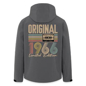 60. Geburtstag, 60 Jahre - Recycelte Männer Softshell-Jacke von Stanley/Stella - Schwarz - Hinten - AI Model Male 185 light (185cm)