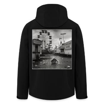 Verlassener Jahrmarkt Waschbär Retro Kirmes Animal - Recycelte Männer Softshell-Jacke von Stanley/Stella - Schwarz - Hinten - AI Model Male 185 light (185cm)