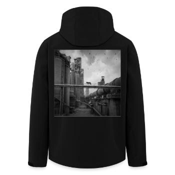 Wolf Lost Place Art en noir et blanc Crime animalier - Veste softshell homme en polyester recyclé Stanley/Stella - noir - Dos - AI Model Male 185 light (185cm)