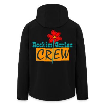 Rock im Garten Crew – Gärtner Blumen Design - Recycelte Männer Softshell-Jacke von Stanley/Stella - Schwarz - Hinten - AI Model Male 185 light (185cm)