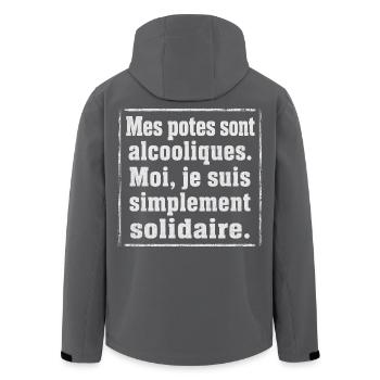 Alcool Cadeau humour personnalisé - Veste softshell homme en polyester recyclé Stanley/Stella - noir - Dos - AI Model Male 185 light (185cm)
