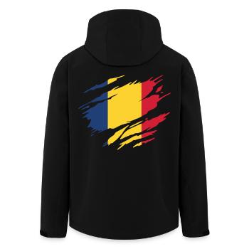 Roumanie Drapeau Roumain Roumaine - Veste softshell homme en polyester recyclé Stanley/Stella - noir - Dos - AI Model Male 185 light (185cm)