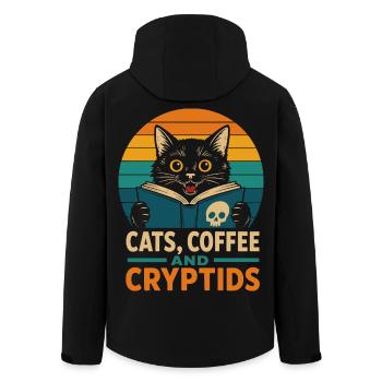 Chats, Café et Cryptides - Veste softshell homme en polyester recyclé Stanley/Stella - noir - Dos - AI Model Male 185 light (185cm)