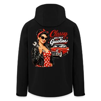 Pin-Up vintage : classe avec un peu d’essence - Veste softshell homme en polyester recyclé Stanley/Stella - noir - Dos - AI Model Male 185 light (185cm)