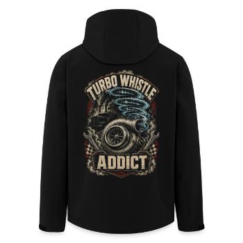 Rolling Coal Turbo Whistle - Men’s Recycled Softshell Jacket by Stanley/Stella - black - Back - AI Model Male 185 light (185cm)