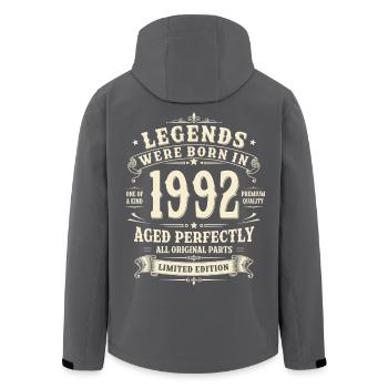 34. Geburtstag Geschenk 1992 Mann Vintage Retro - Recycelte Männer Softshell-Jacke von Stanley/Stella - Schwarz - Hinten - AI Model Male 185 light (185cm)