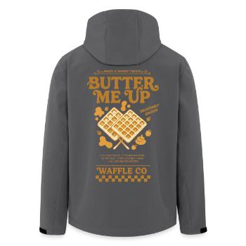 Petit-déjeuner me beurre Brunch Café pancake drôle - Veste softshell homme en polyester recyclé Stanley/Stella - noir - Dos - AI Model Male 185 light (185cm)