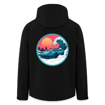Emblème rétro des années 90 JDM NSX Great Wave Sunset - Veste softshell homme en polyester recyclé Stanley/Stella - noir - Dos - AI Model Male 185 light (185cm)