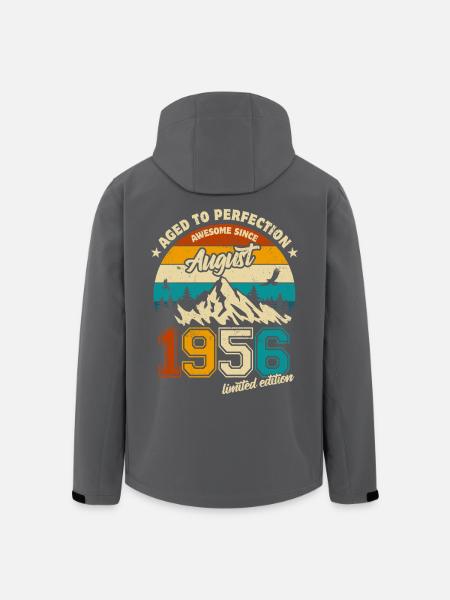 August 1956 | Aged to perfection | Birthday - Men’s Recycled Softshell Jacket by Stanley/Stella - black