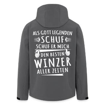 Winzer - Recycelte Männer Softshell-Jacke von Stanley/Stella - Schwarz - Hinten - AI Model Male 185 light (185cm)