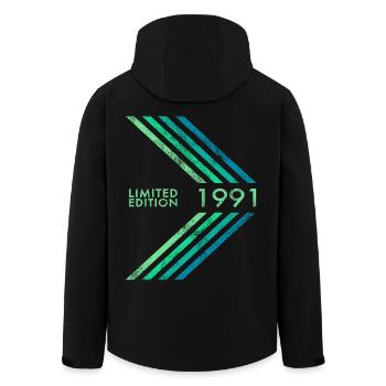 1991 Limited Edition Birthday Man Woman Sport - Men’s Recycled Softshell Jacket by Stanley/Stella - black - Back - AI Model Male 185 light (185cm)