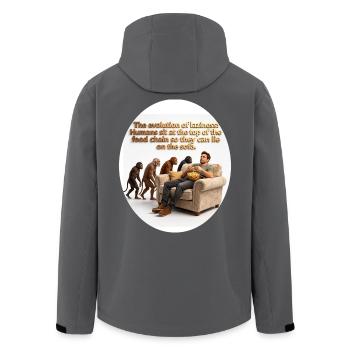 Évolution du canapé : singes et collation - Veste softshell homme en polyester recyclé Stanley/Stella - noir - Dos - AI Model Male 185 light (185cm)