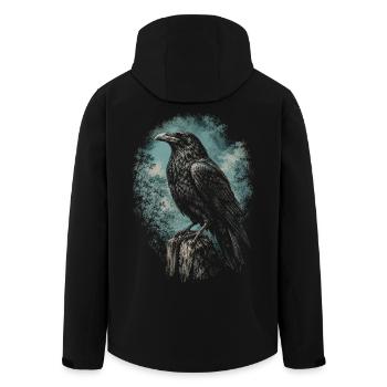 Rabe Raben - Recycelte Männer Softshell-Jacke von Stanley/Stella - Schwarz - Hinten - AI Model Male 185 light (185cm)