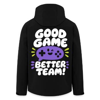 Good Game Better Team - Recycelte Männer Softshell-Jacke von Stanley/Stella - Schwarz - Hinten - AI Model Male 185 light (185cm)