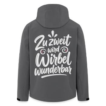 Zu zweit wird Wirbel wunderbar – Paarliebe - Recycelte Männer Softshell-Jacke von Stanley/Stella - Schwarz - Hinten - AI Model Male 185 light (185cm)