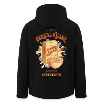 Petit-déjeuner Brunch drôle Café Nourriture Bacon Pancake - Veste softshell homme en polyester recyclé Stanley/Stella - noir - Dos - AI Model Male 185 light (185cm)