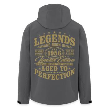 1956 Vintage Vintage Birthday Gift Retro - Men’s Recycled Softshell Jacket by Stanley/Stella - black - Back - AI Model Male 185 light (185cm)