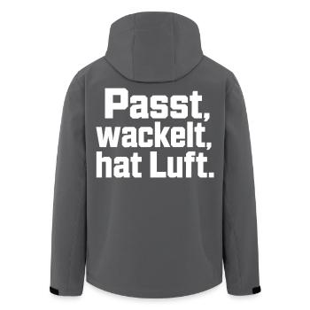 Fits Wobbles a de l’air révélant de l’humour artisanal - Veste softshell homme en polyester recyclé Stanley/Stella - noir - Dos - AI Model Male 185 light (185cm)