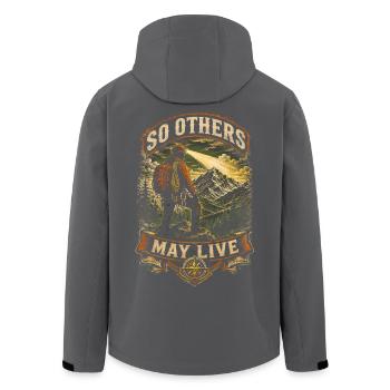 Rescue Team So Others May Live - Men’s Recycled Softshell Jacket by Stanley/Stella - black - Back - AI Model Male 185 light (185cm)