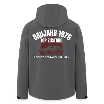Baujahr 1976. Geburtstag Geschenk Shirt - Recycelte Männer Softshell-Jacke von Stanley/Stella - Schwarz - Hinten - AI Model Male 185 light (185cm)