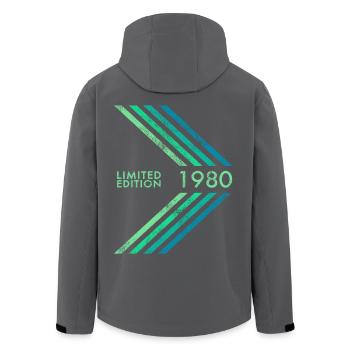 1980 Limited Edition Geburtstag Herren Damen Sport - Recycelte Männer Softshell-Jacke von Stanley/Stella - Schwarz - Hinten - AI Model Male 185 light (185cm)