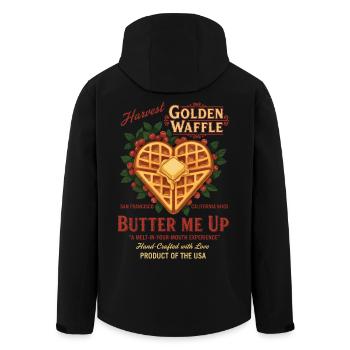 Petit-déjeuner brunch drôle Café Beurre de cacahuète - Veste softshell homme en polyester recyclé Stanley/Stella - noir - Dos - AI Model Male 185 light (185cm)